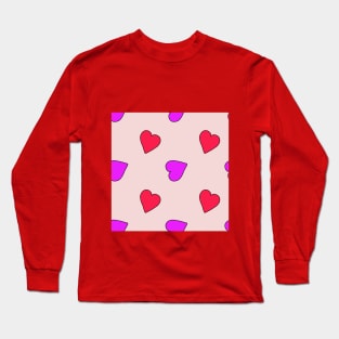 Background illustration hearts, love, pink, decorative design pattern Long Sleeve T-Shirt